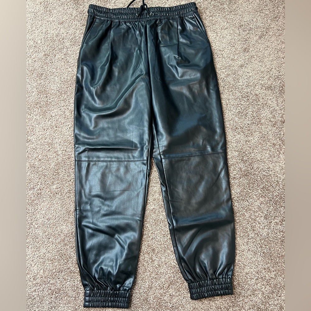Zara Faux Leather Joggers